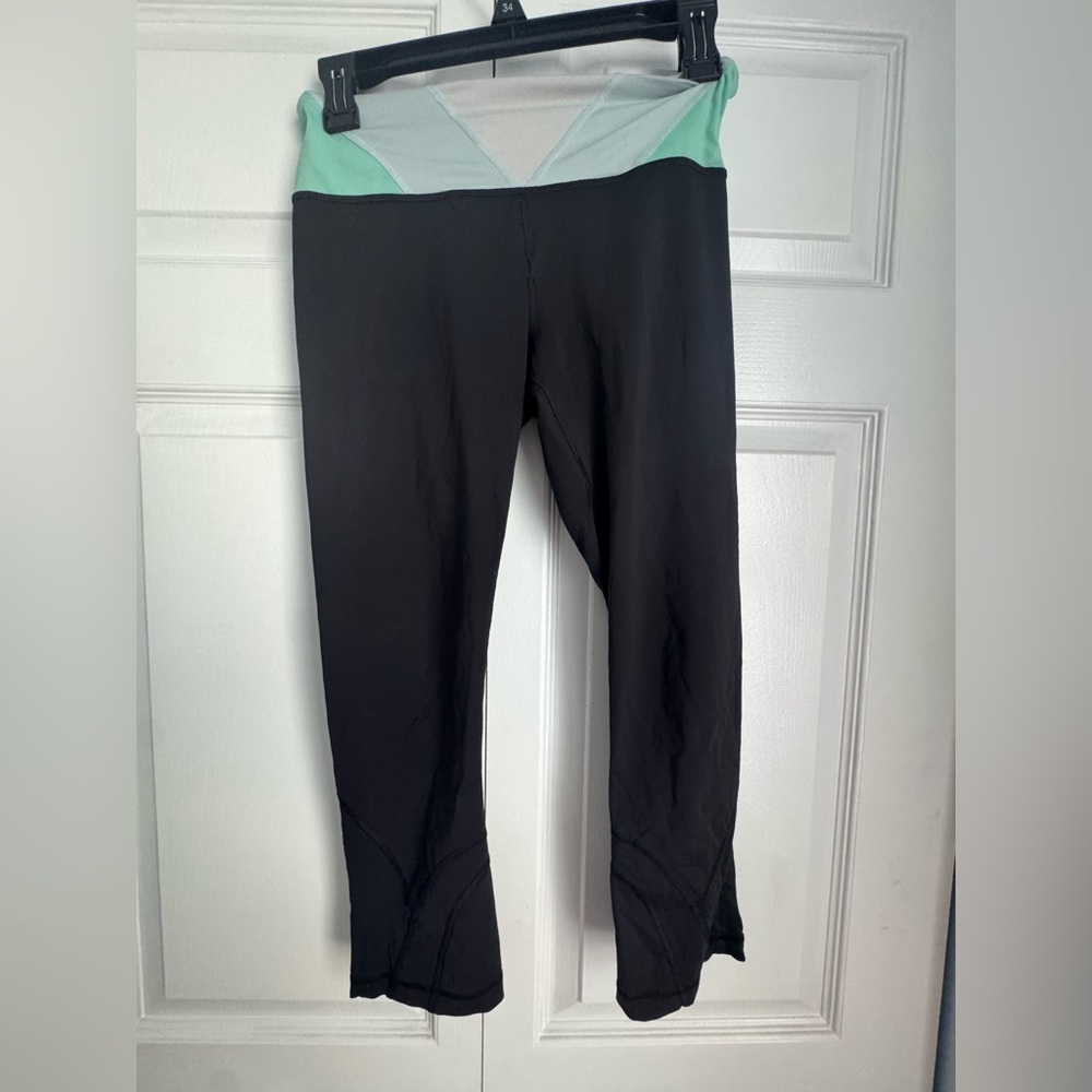 lululemon athletica Black and Mint Leggings